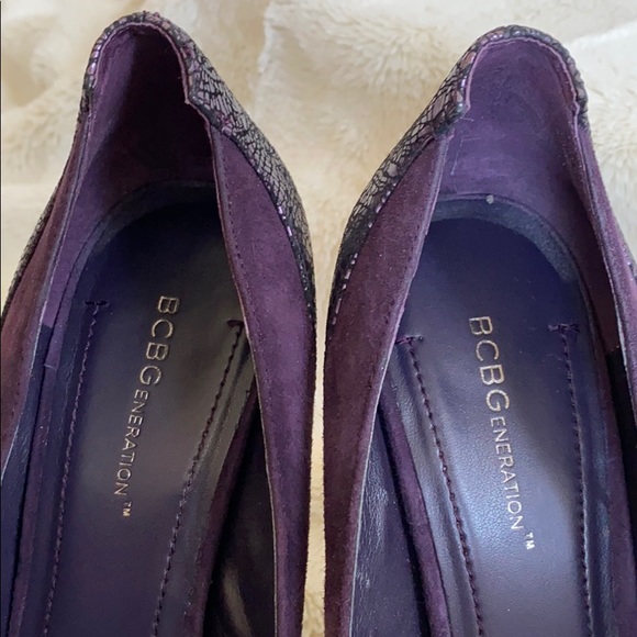 BCBG Purple Suede Platform Pumps - Picture 9 of 9